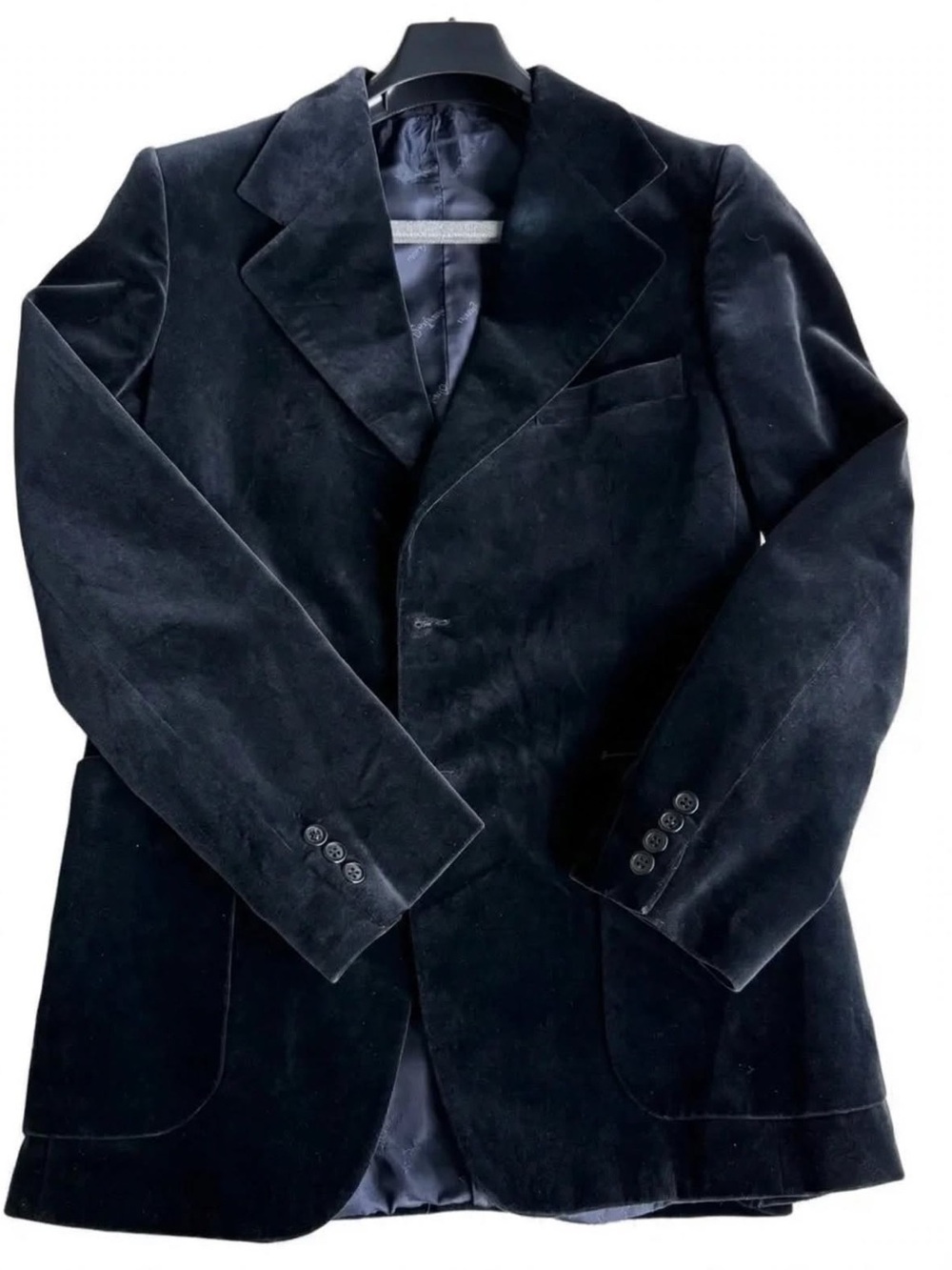 Yves Saint Laurent Navy Blue Velvet Blazer Jacket - Size 40R